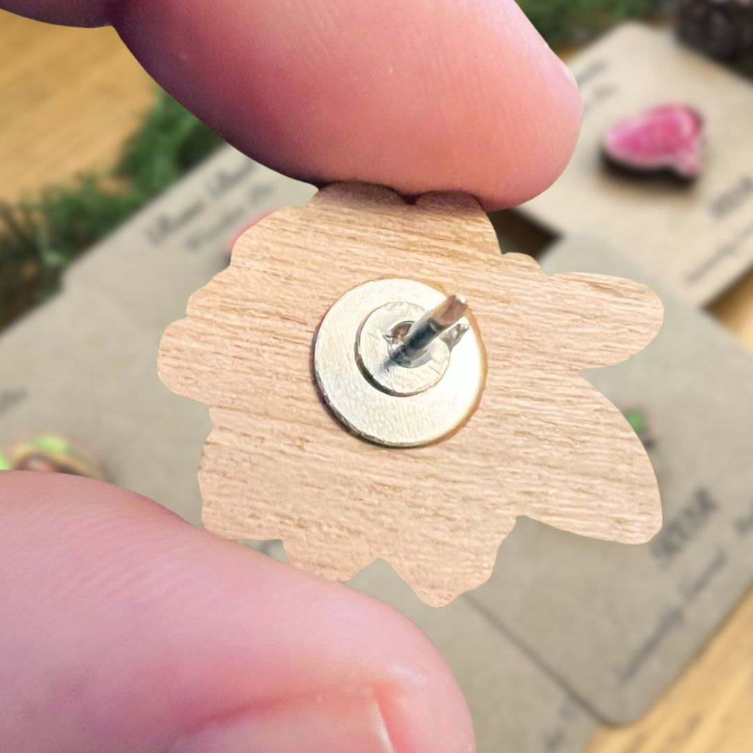 Luxury Handmade Red Rose Bud Wooden Pin | Eco-Friendly & Romantic