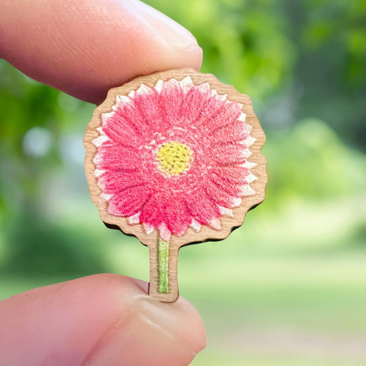 Gerbera Wooden Pin | Eco Friendly Nature Inspired Accessory