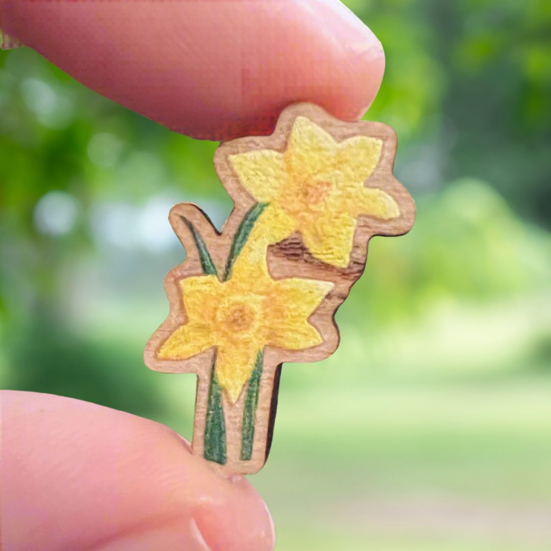 Daffodil Wooden Pin | Eco Friendly Nature Inspired Accessory