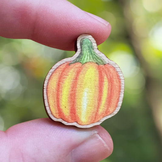 Pumpkin Wooden Pin | Eco Friendly Accessory