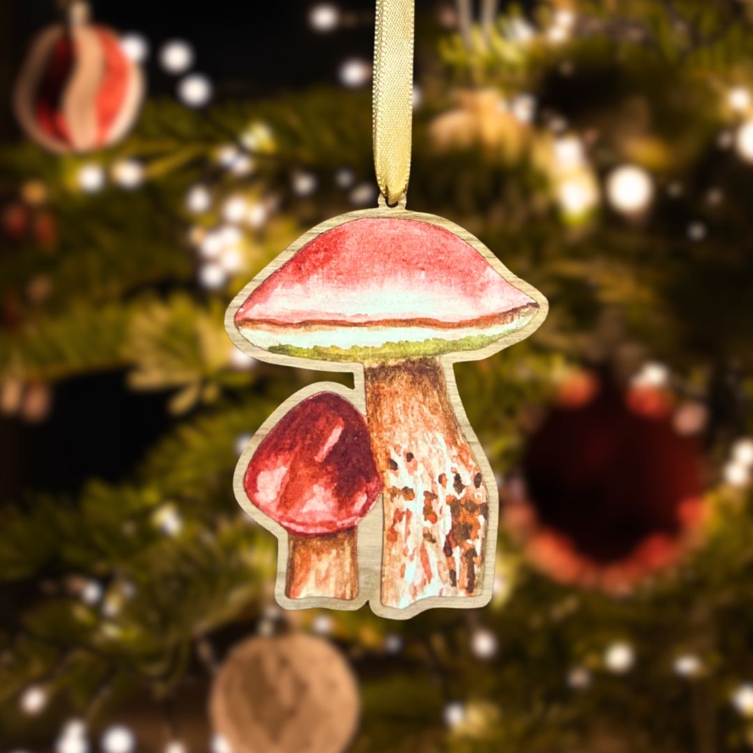 Luxury Handmade Penny Bun Wooden Decoration | Eco-Friendly Mushroom Ornament