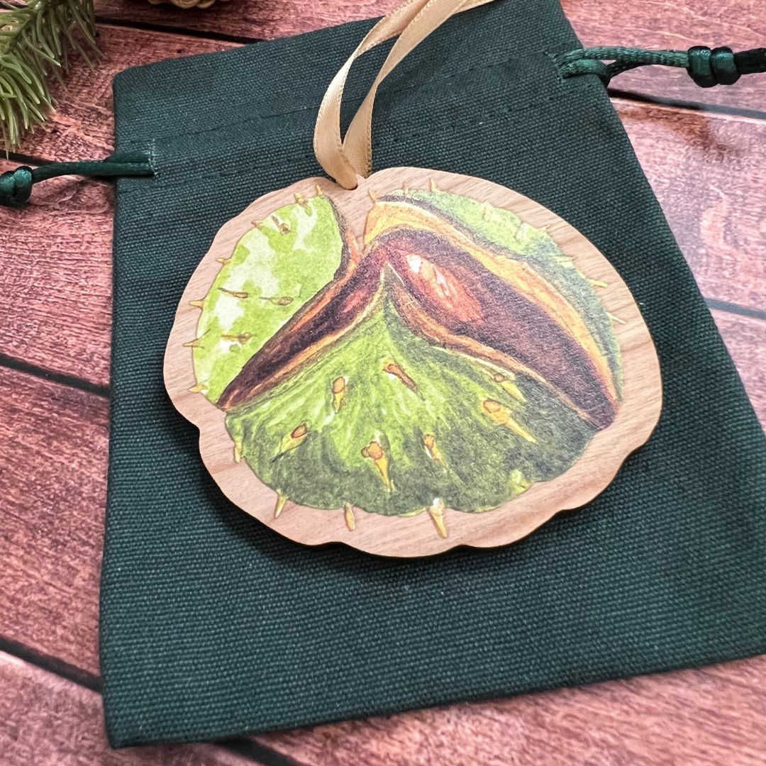Luxury Handmade Conker Wooden Decoration | Eco-Friendly Woodland Ornament