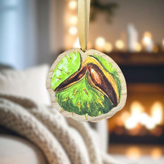Luxury Handmade Conker Wooden Decoration | Eco-Friendly Woodland Ornament