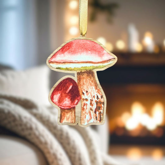 Luxury Handmade Penny Bun Wooden Decoration | Eco-Friendly Mushroom Ornament