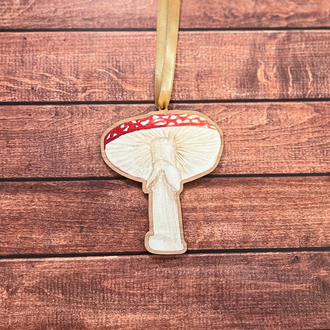 Luxury Handmade Fly Agaric Wooden Decoration | Eco-Friendly Woodland Ornament