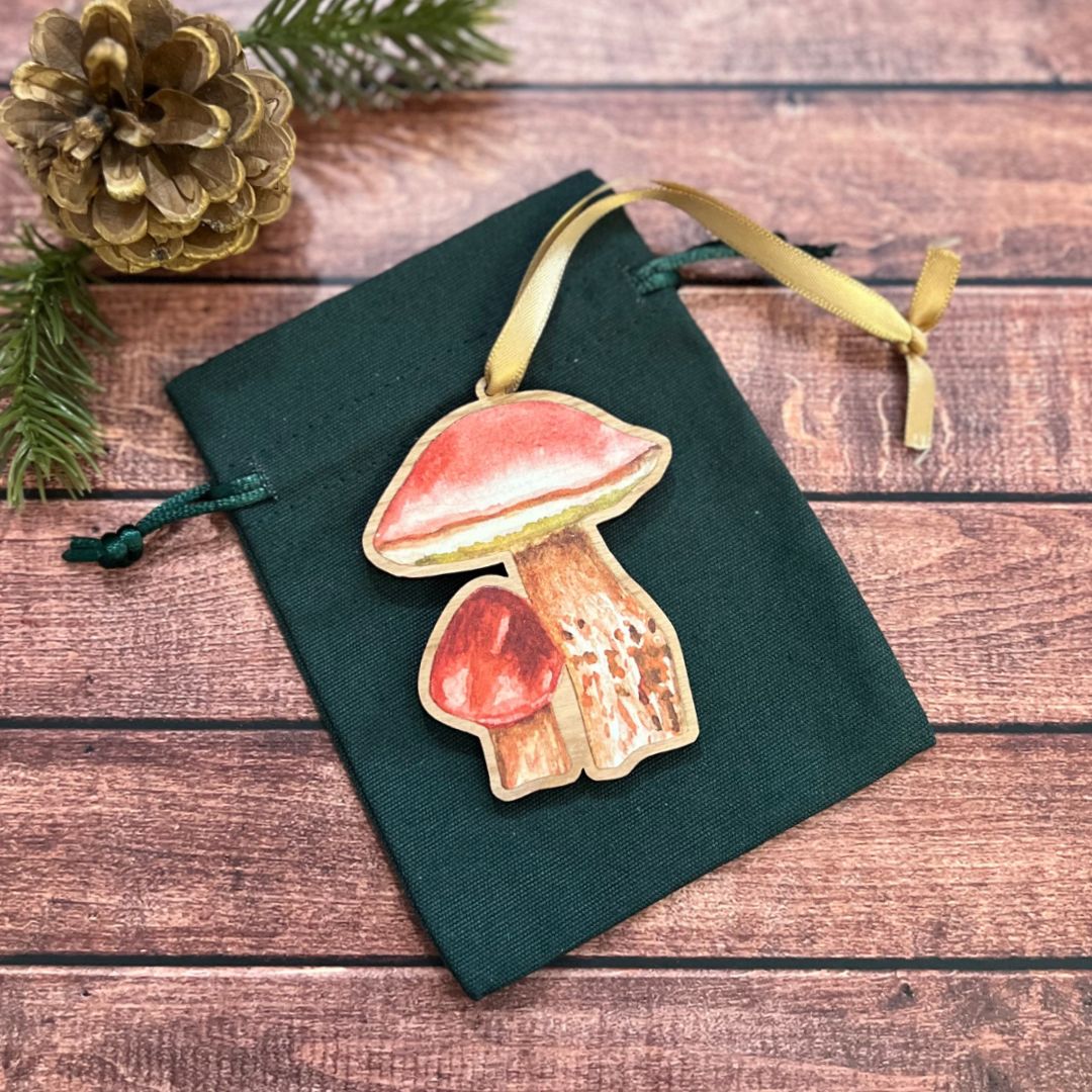 Luxury Handmade Penny Bun Wooden Decoration | Eco-Friendly Mushroom Ornament