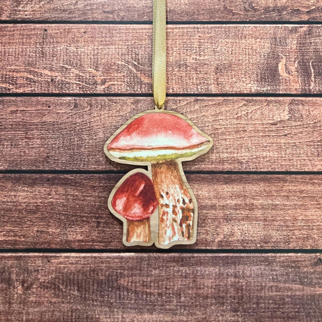 Luxury Handmade Penny Bun Wooden Decoration | Eco-Friendly Mushroom Ornament