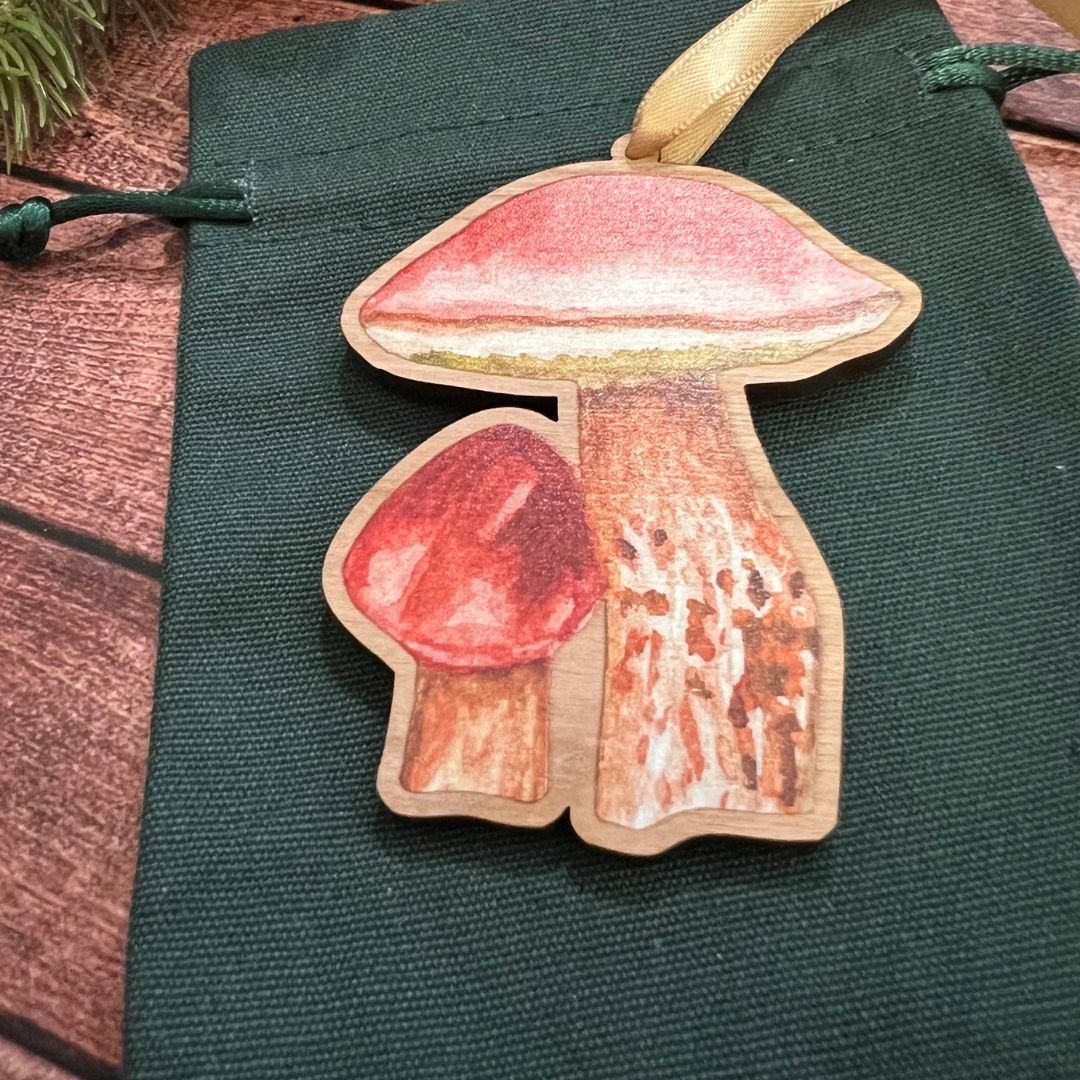 Luxury Handmade Penny Bun Wooden Decoration | Eco-Friendly Mushroom Ornament