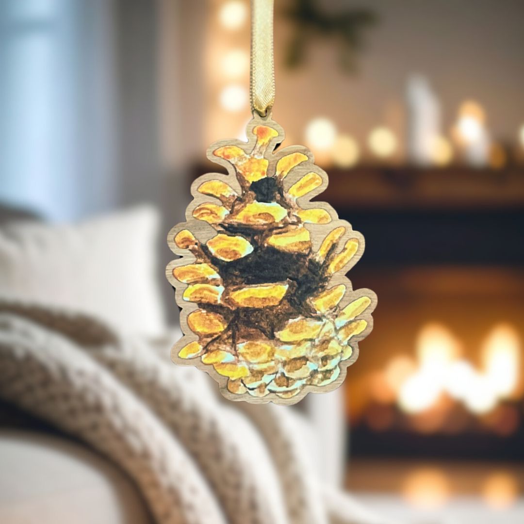 Luxury Handmade Pinecone Wooden Decoration | Eco-Friendly Woodland Ornament