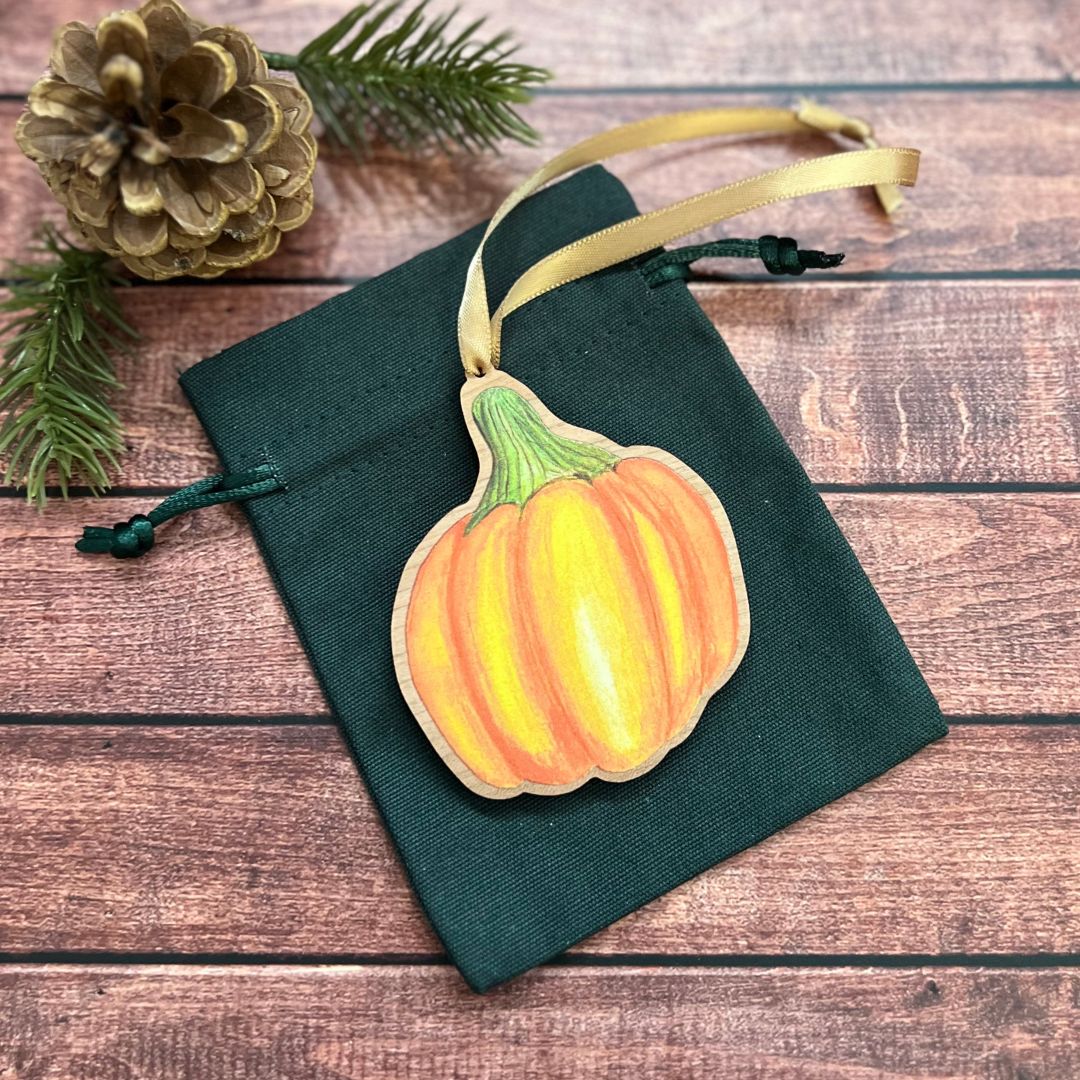 Luxury Handmade Pumpkin Wooden Decoration | Eco-Friendly Autumn Ornament