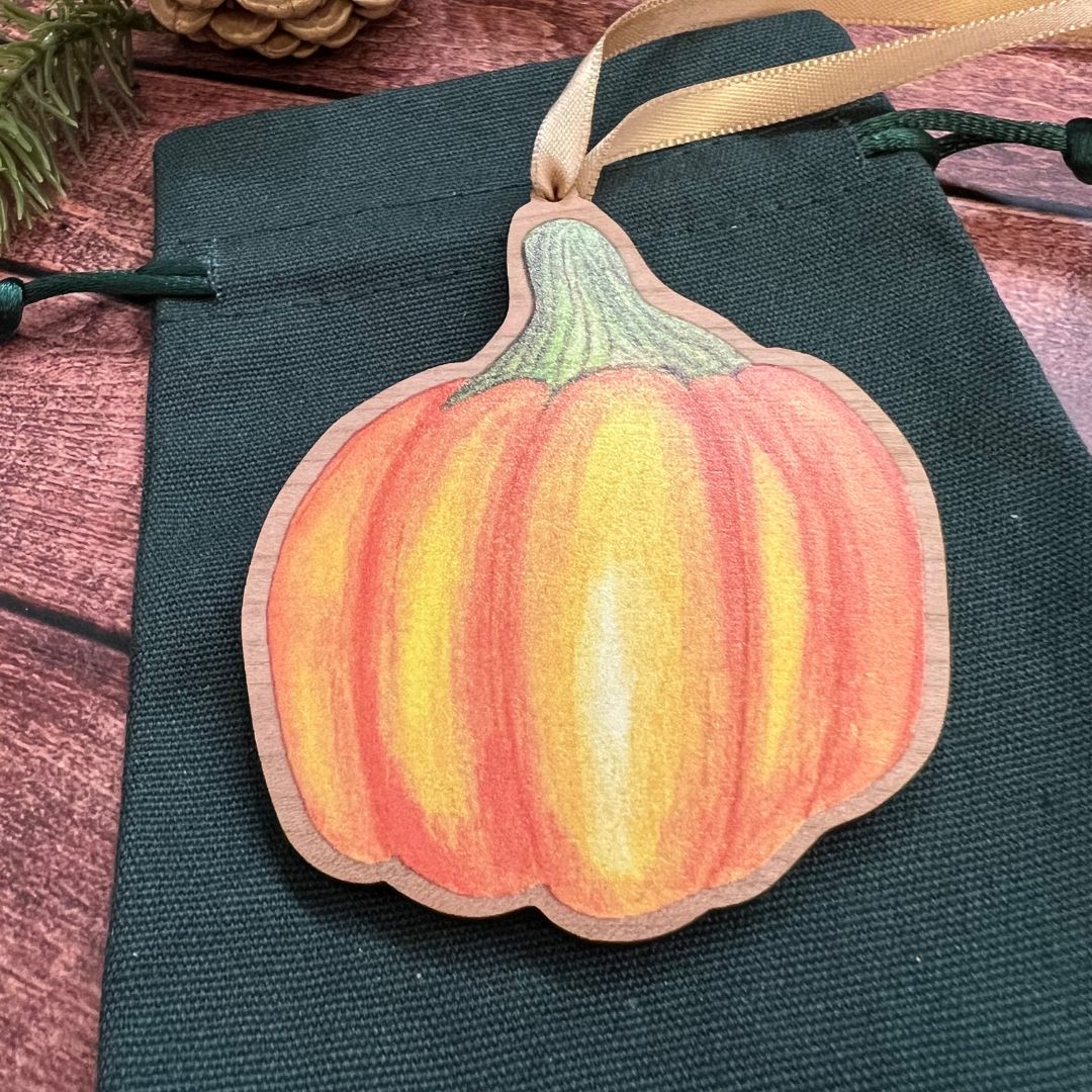 Luxury Handmade Pumpkin Wooden Decoration | Eco-Friendly Autumn Ornament