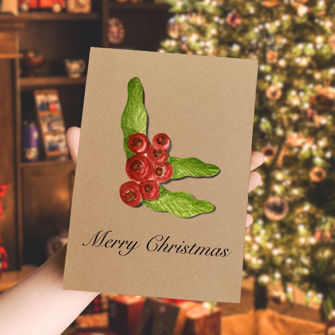 Luxury Handmade Rowan Berries Christmas Card | Eco-Friendly & Personalised