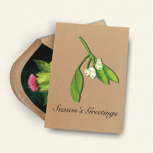 Luxury Handmade Mistletoe Christmas Card | Eco-Friendly & Personalised
