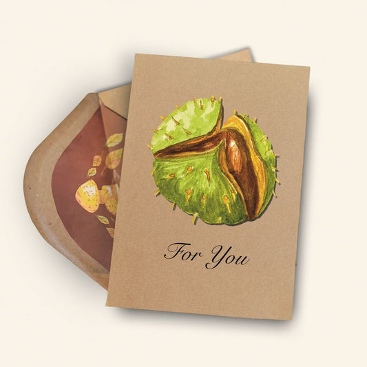 Handmade Conker Greetings Card | Personalised & Eco Friendly