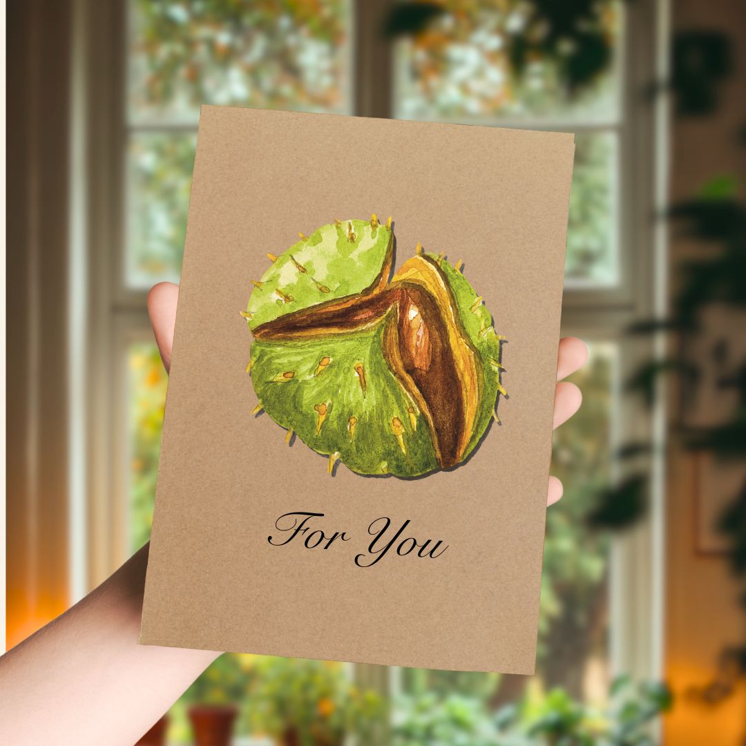 Handmade Conker Greetings Card | Personalised & Eco Friendly