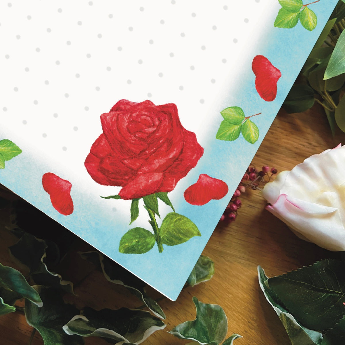 Red Rose Garden Notepad | Rose Garden Collection