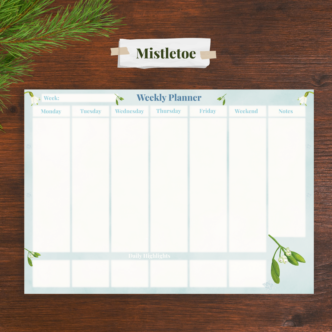 Winter Wanderland Weekly Planner Pad