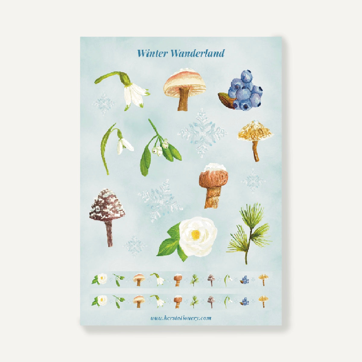 Winter Wanderland Botanical Sticker Sheets with Washi