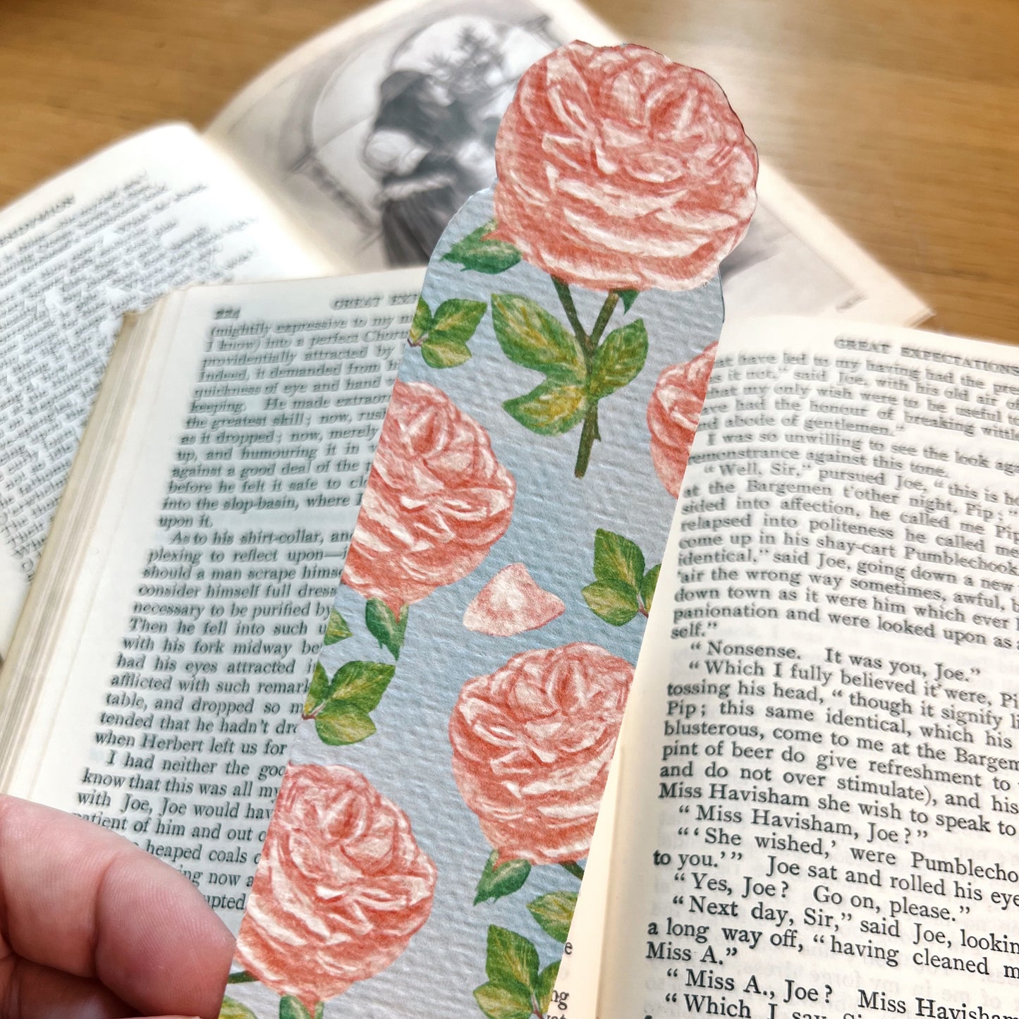 Peach Rose Garden Bookmark