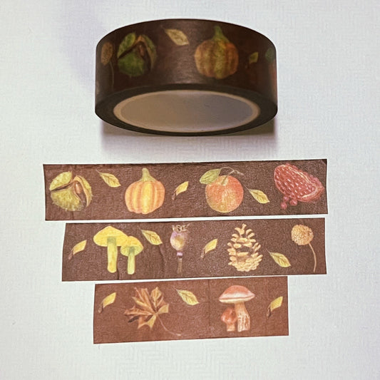 Autumn Fall Botanical Washi Tape | Decorative Craft Tape