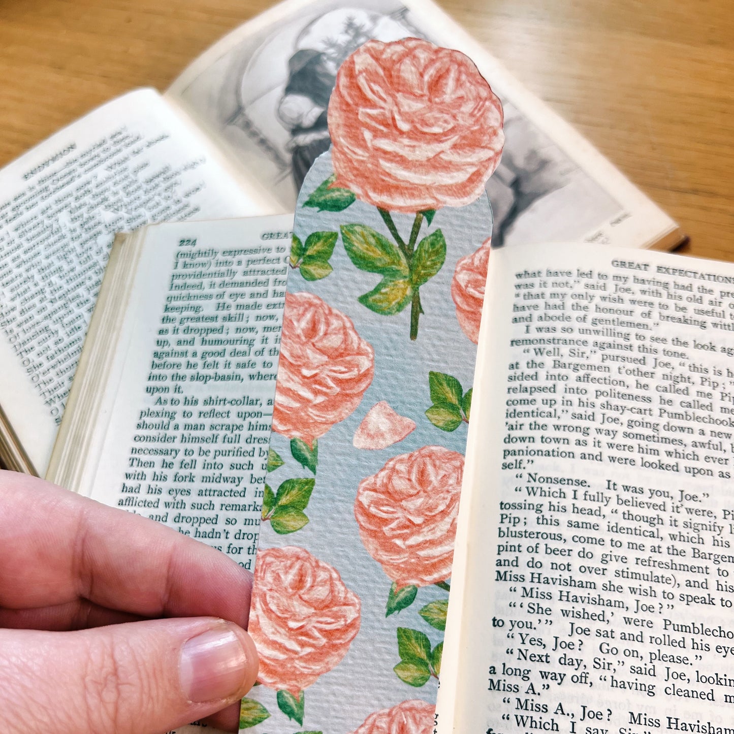 Peach Rose Garden Bookmark